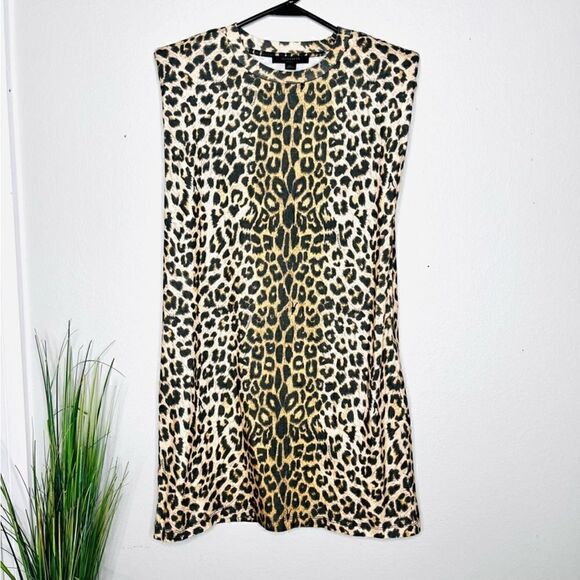All Saints Coni Tank Leopard Print Dress - Picture 9 of 16